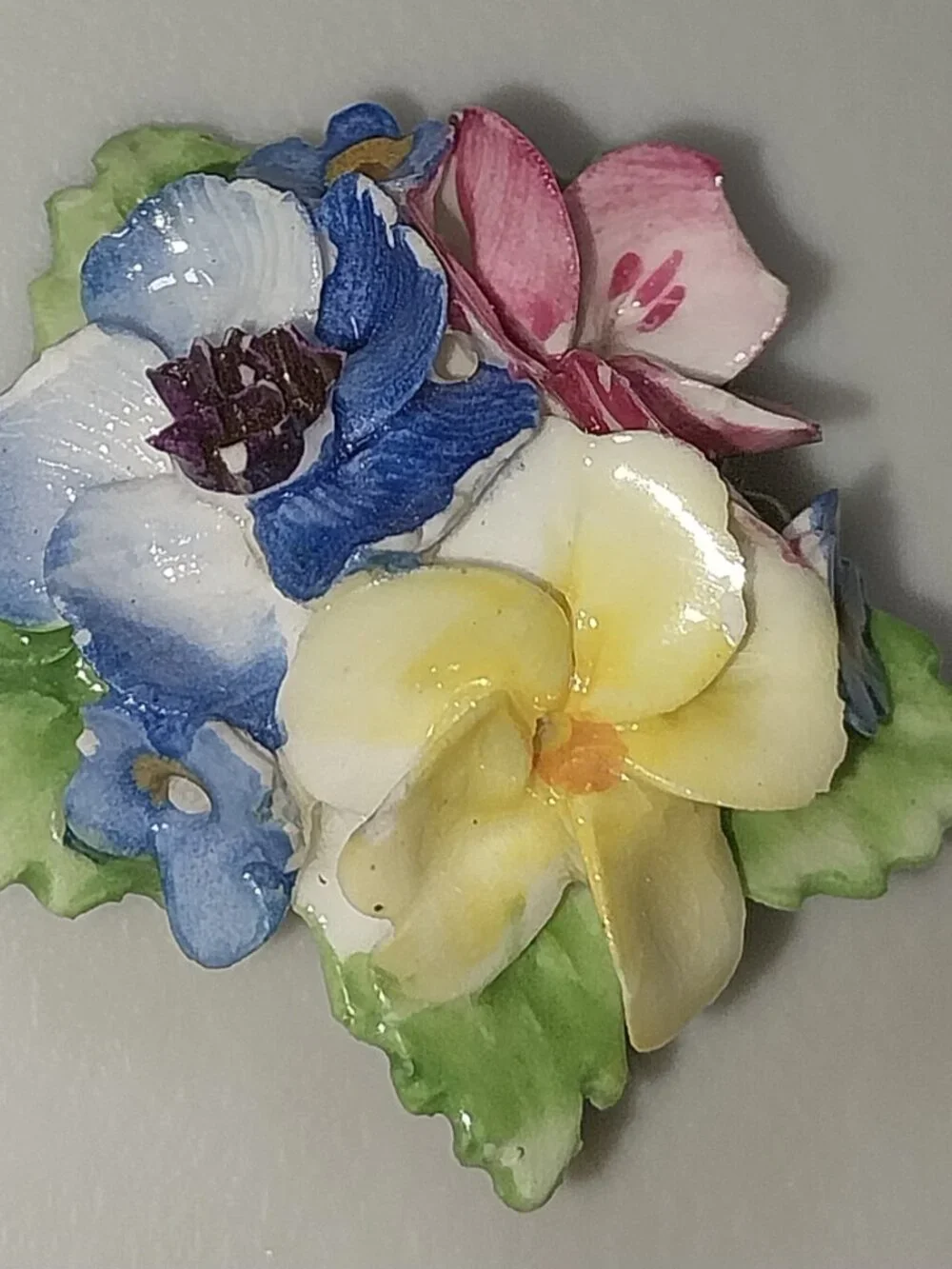 Vintage Coalbrook China Porcelain Bouquet Brooch/Pin Made in England